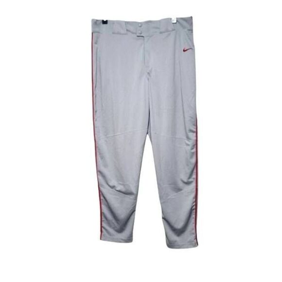 Nike Baseball Pants Men's XXL Gray Red Side Stripe Vapor Select Piped Leg NEW - Picture 1 of 11